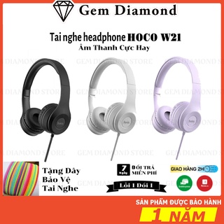 Tai nghe headphone chơi game hoco w21, tai nghe chụp tai có dây, có micro và xbox ps4, máy tính