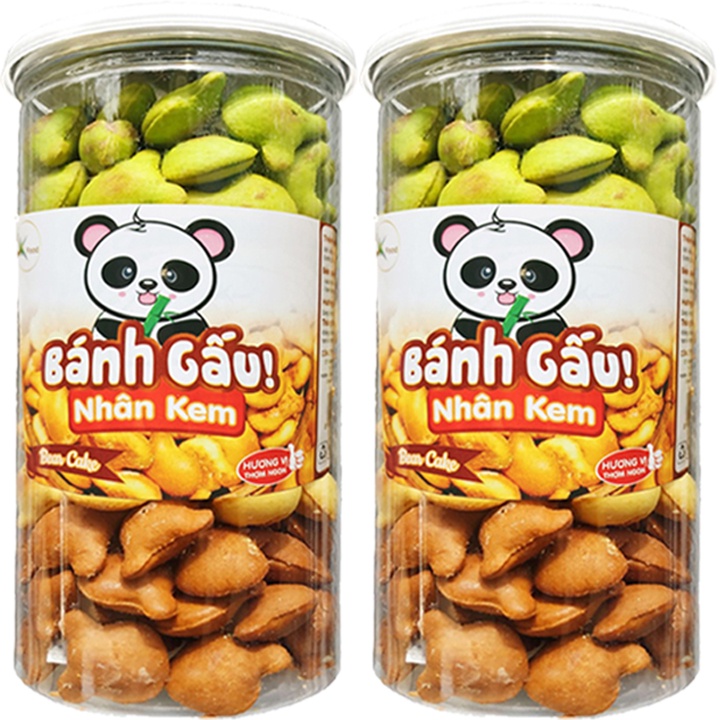 COMBO 2 HŨ BÁNH GẤU NHÂN KEM LOẠI 1 THƠM NGON HIỆU SKFOOD - MỖI HŨ 350G