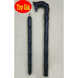 Gậy batoong gỗ trạm đầu rồng cho người già - 100% gỗ tự nhiên
