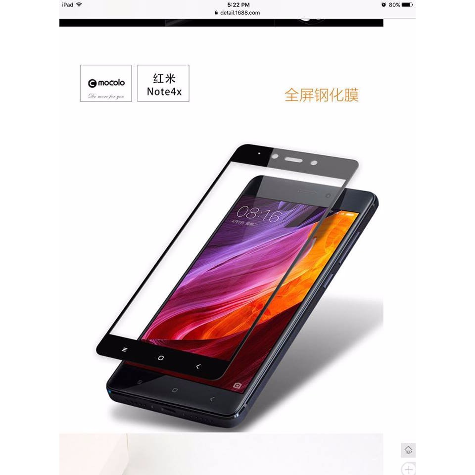 Dán cường lực Xiaomi Redmi Note 4 chính hãng và Redmi Note 4X (chip 625) full màn hình