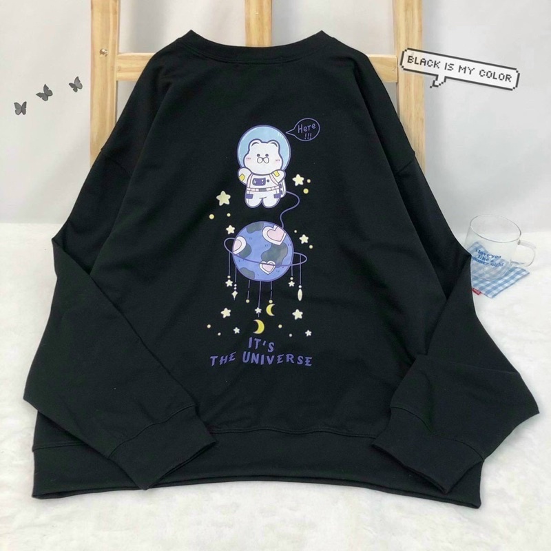 Áo sweater Gấu Uni unisex form rộng chất nỉ bông phong cách Ulzzang