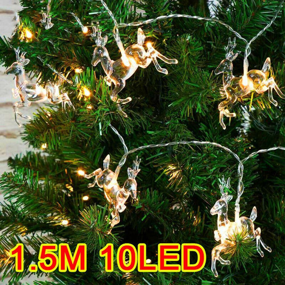 CONOPERY Dây Đèn LED 1.5m 10 Bóng Hình Tuần Lộc Trang Trí Sân Vườn