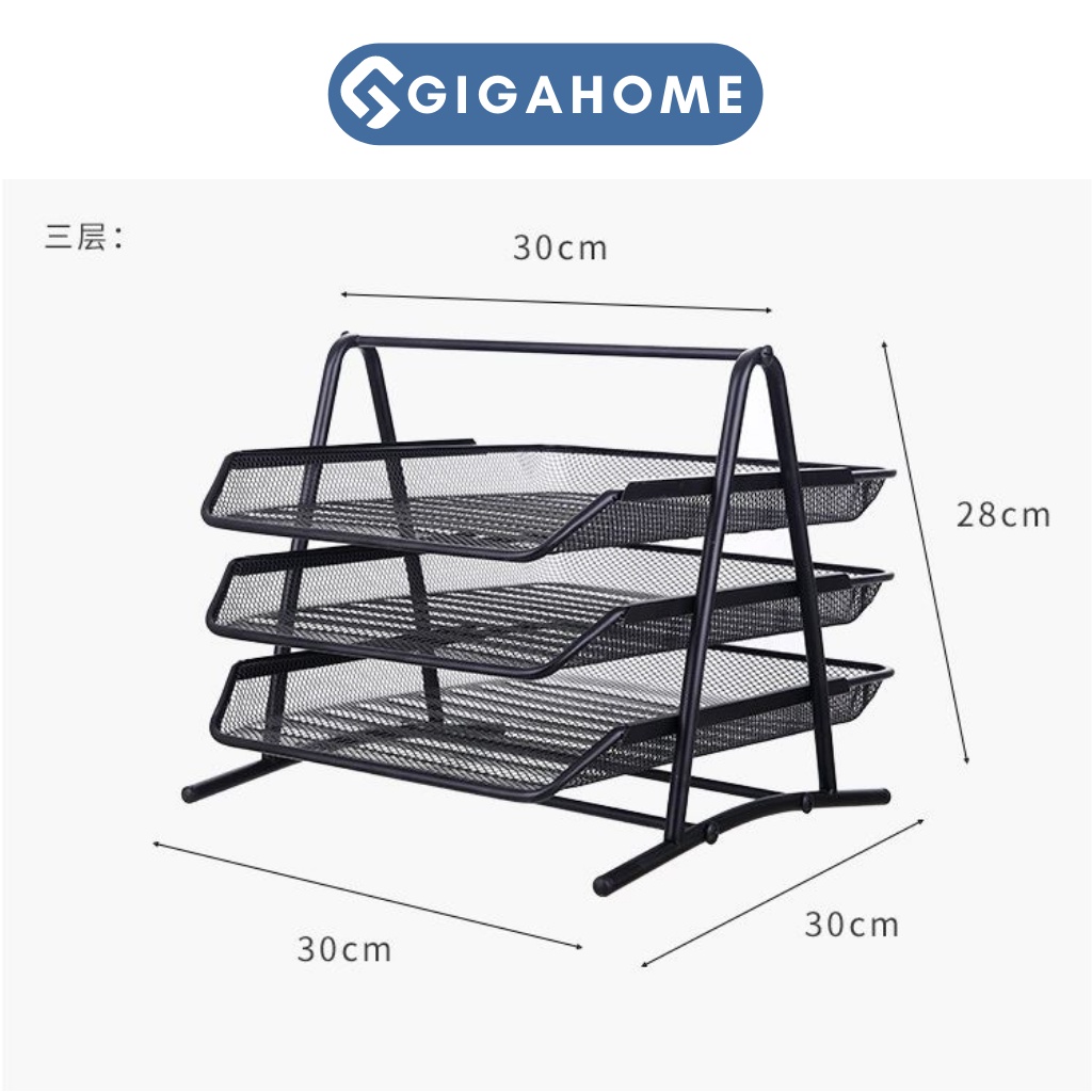 Kệ Sắt Đựng Tài Liệu, Hồ Sơ Văn Phòng GIGAHOME 3 Tầng Cao Cấp 9377