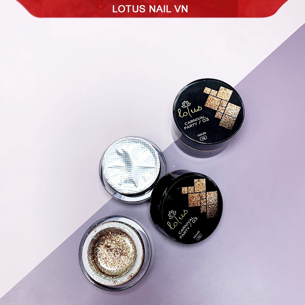 Gel vẽ nhũ kim tuyến siêu sáng Lotus chính hãng cao cấp hũ to 10g