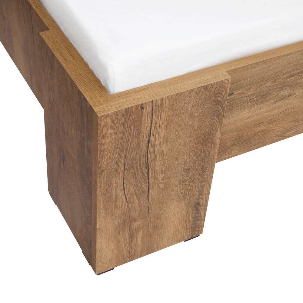 Khung giường kèm dát | JYSK Vedde | gỗ công nghiệp màu sồi | 160/180x200 cm