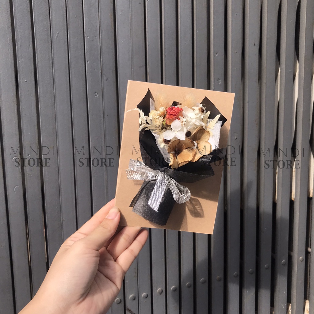 Thiệp Handmade Bó Hoa Khô Theo Tone Màu - MINDI STORE