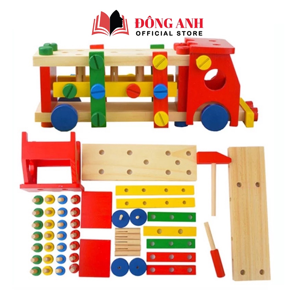 Đồ chơi gỗ lắp ráp ô tô, đập bóng Baostore giúp phát triển trí tuệ cho bé