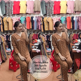 BỘ ĐỒ SAU SINH DÀI TAY(cotton 40-65kg)
