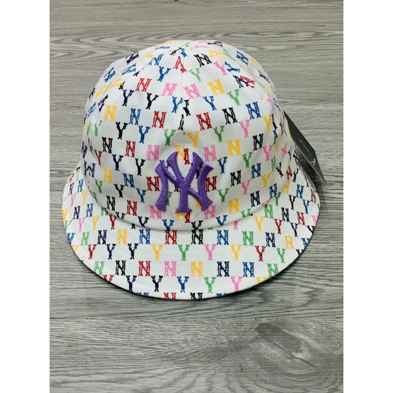 (HÀNG XUẤT XỊN) Mũ bucket kids trắng dành cho bé, logo thêu, phối chữ N13 KIDS MONOGRAM BUCKET HAT