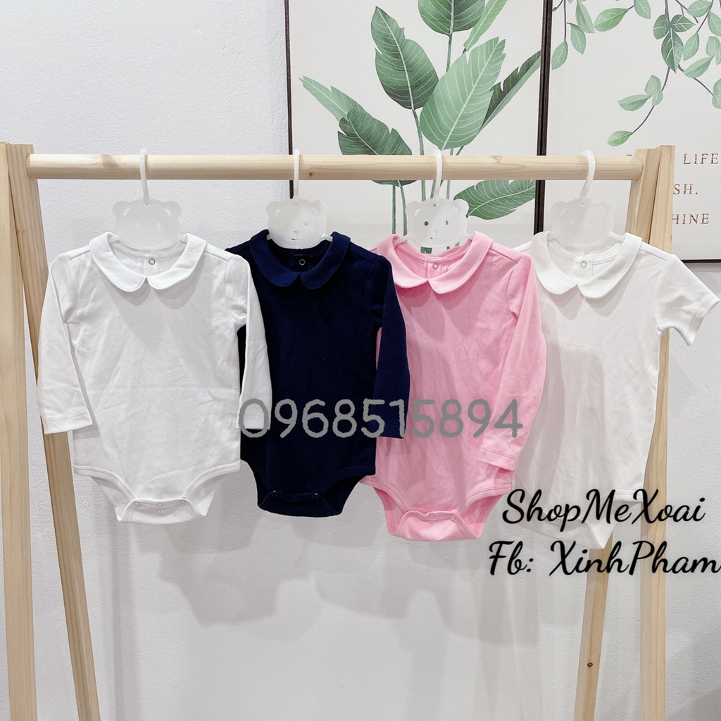 [Size 3M-24M] BODYSUIT, BODYCHIP CỔ BÈO/ CỔ SEN XUẤT DƯ CHO BÉ (3-13kg)