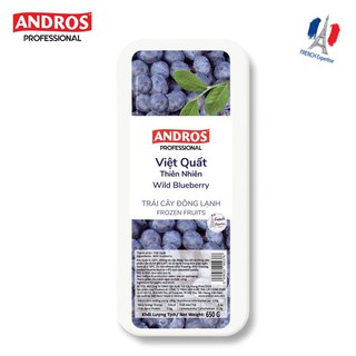 ANDROS - Việt quất thiên nhiên đông lạnh (Frozen Wild Blueberry) - Trái cây đông lạnh - Hộp 650g