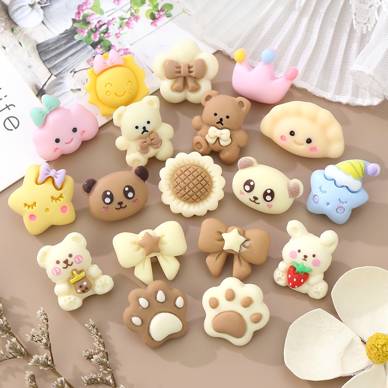Set 10 Nút Nhựa Hình Hoạt Hình Dễ Thương Trang Trí Quần Áo Trẻ Em