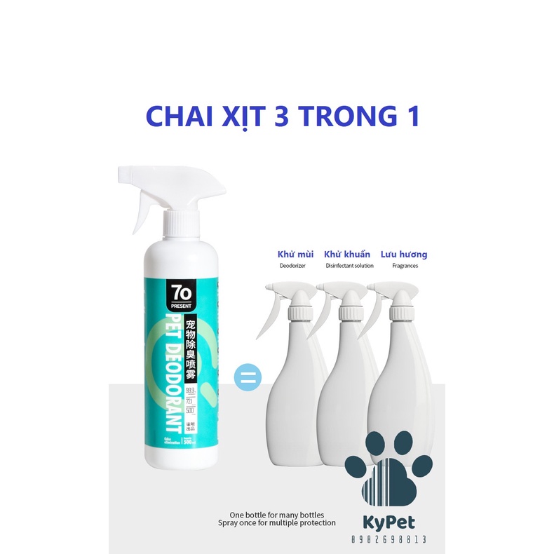 Chai xịt khử mùi hôi thú cưng khử mùi nước tiểu chó mèo hiệu quả số 1- sạch và thơm-Tặng kèm vòi xịt