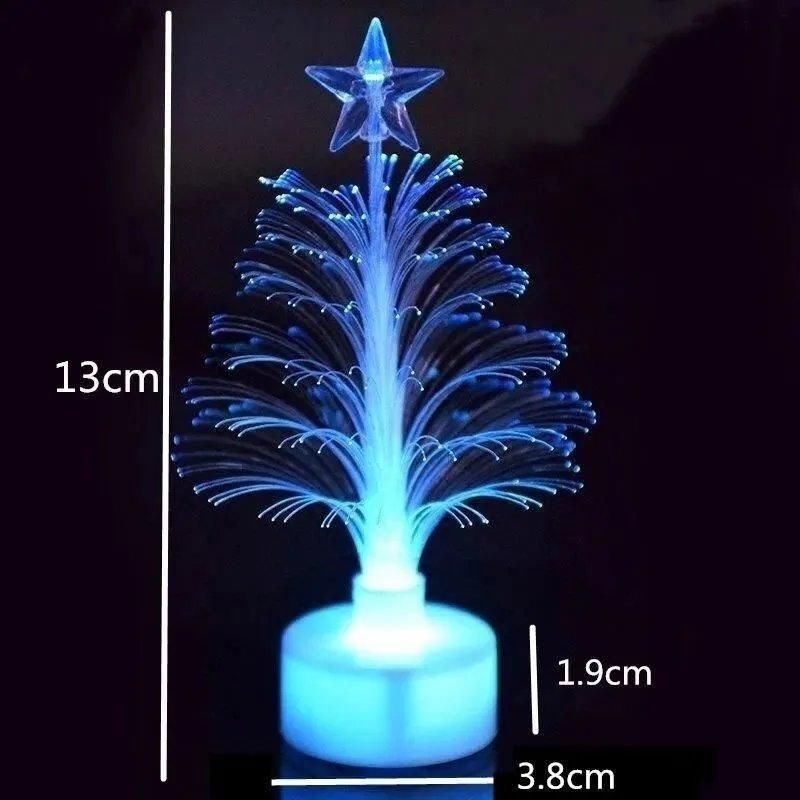 Đèn LED sợi quang hình cây thông Noel phát sáng 7 màu cao 13cm