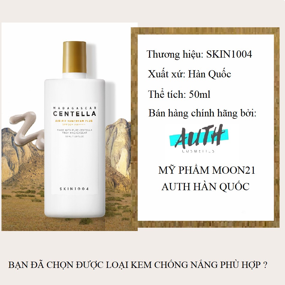 Kem chống nắng Skin1004 Centella Rau Má Madagascar Art-Fit Suncream Plus 50ml dịu nhẹ nâng tông kiềm dầu cho da dầu mụn