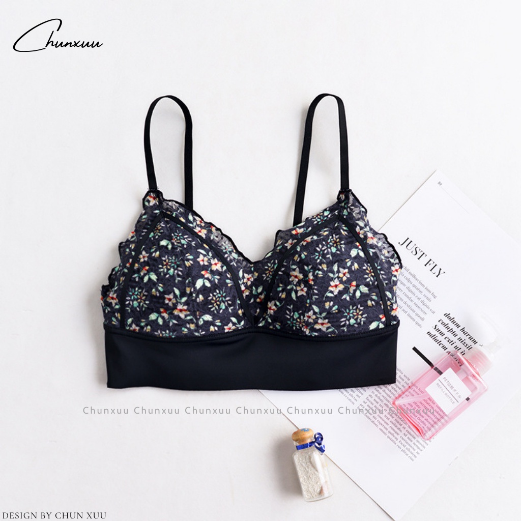 Áo bra nữ ren hoa nhí gợi cảm ChunXuu, đệm dày vừa phối viền su mềm mịn thoáng mát - BR17