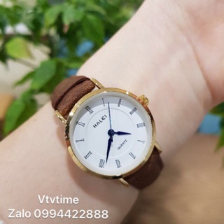 Đồng hồ chính hãng nam nữ Halei dây da bò chống nước