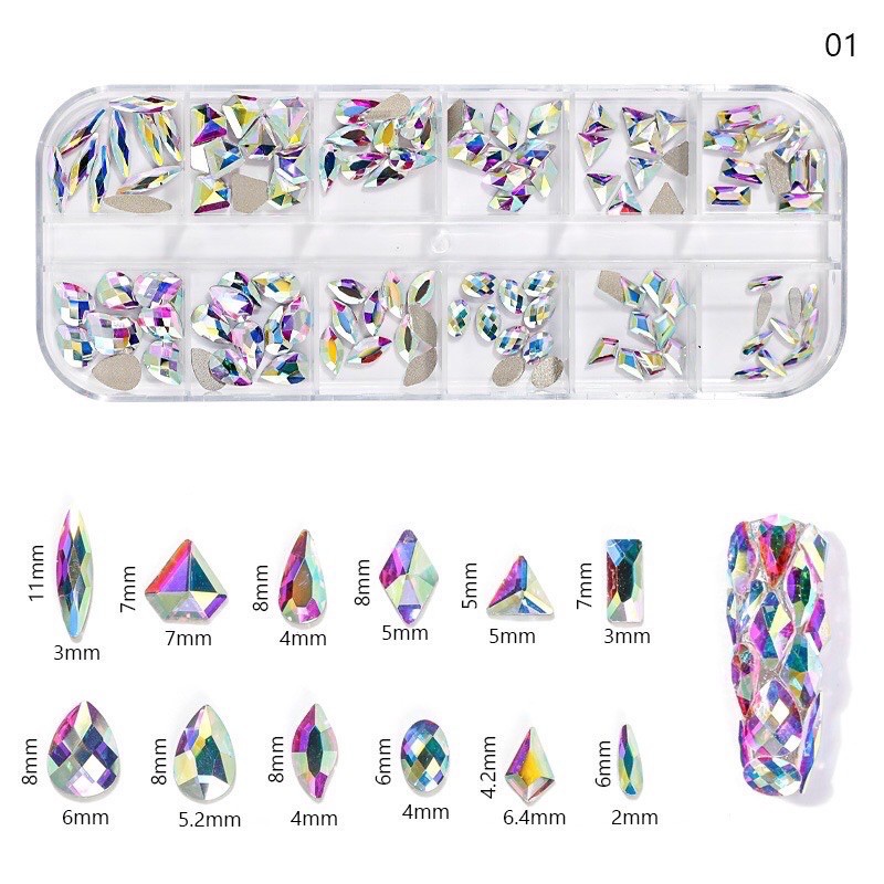 Đá chân bằng trang trí móng[Set 12 ô]