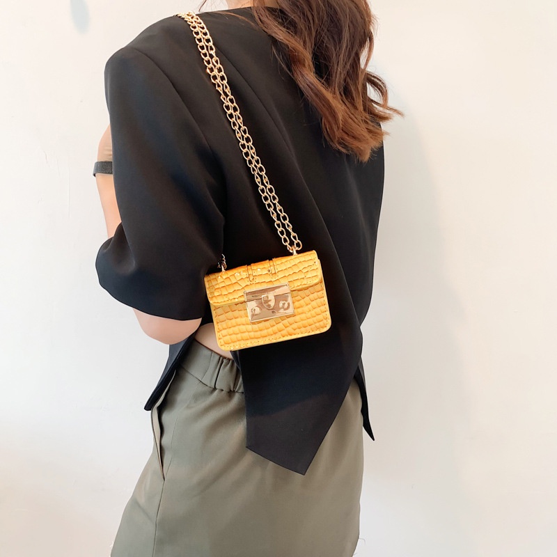 Túi đeo chéo JASMIN NOIR giả da cá sấu thời trang nữ