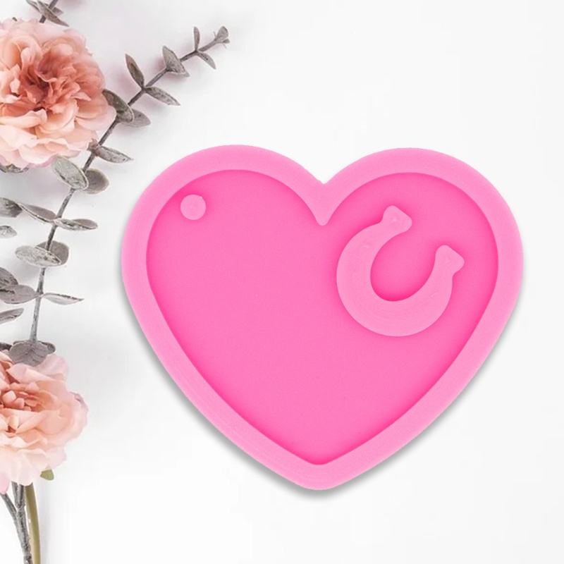 Khuôn Silicone Epoxy UV Làm Móc Khóa / Trang Sức Thủ Công Hình Trái Tim / Móng Ngựa