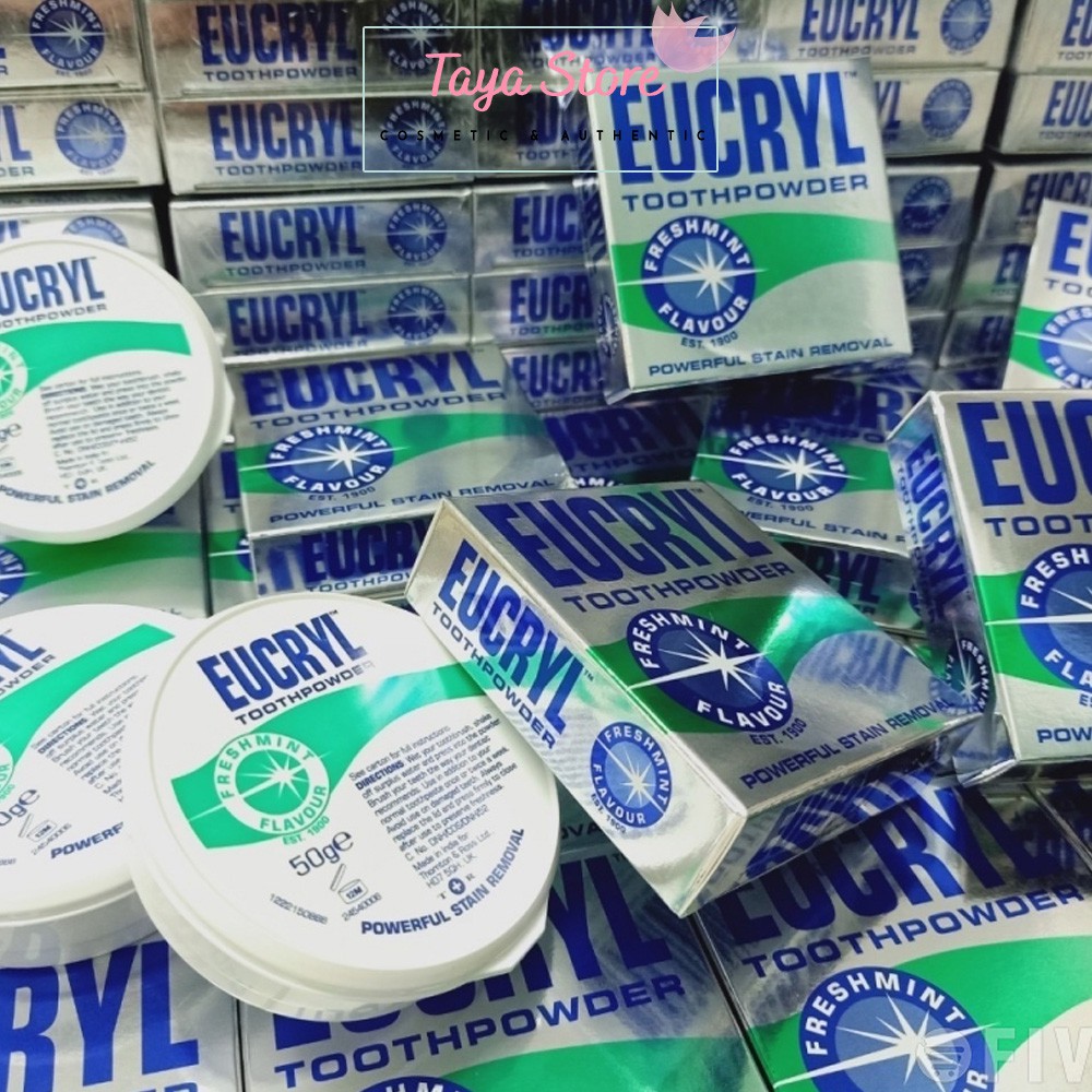 Tẩy trắng răng Eucryl United Kindom bột tẩy trắng răng an toàn 50g