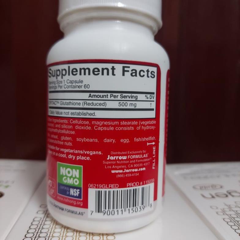 Viên uống hỗ trợ trắng da Glutathione 500mg hộp 60v date 2024