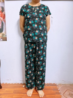 Bộ lanh lụa quần dài cho mẹ