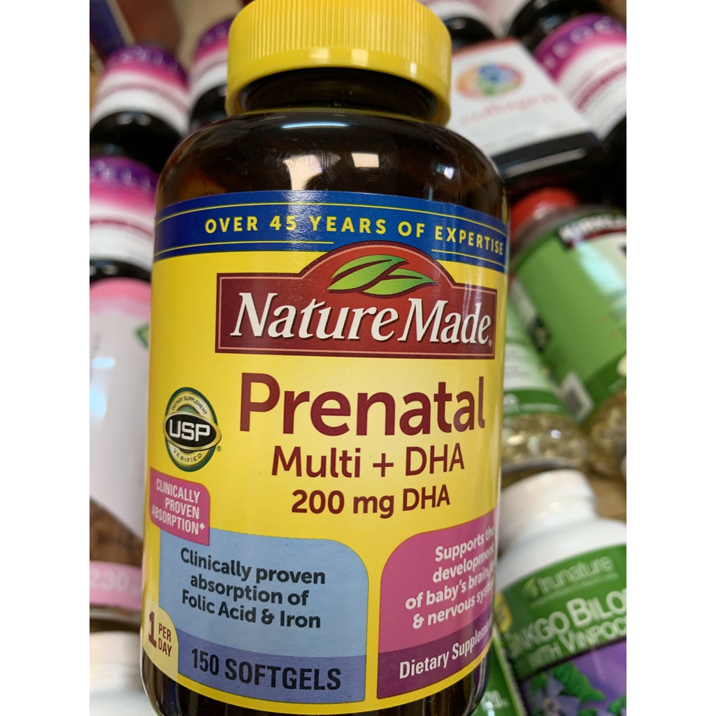 Vitamin Tổng Hợp Cho Mẹ Bầu Nature Made Prenatal Multi +DHA 200 mg DHA