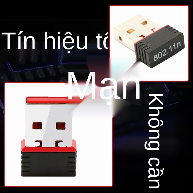 Máy tính để bàn card mạng không dây USB Tín hiệu mạng máy tính ổ đĩa miễn phí bộ thu wifi máy tính để bàn tại nhà