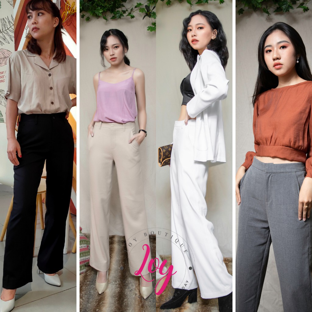 Quần tây nữ 💗 quần ống suông lưng cao ➖ chuẩn CÔNG SỞ nữ [ HÌNH + HÀNG SHOP THIẾT KÊ]