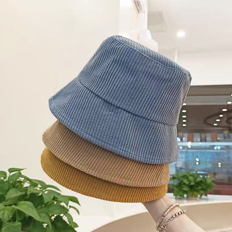 Mũ bucket nữ, mũ tai bèo nhung tăm thời trang Hàn quốc, hàng có sẵn