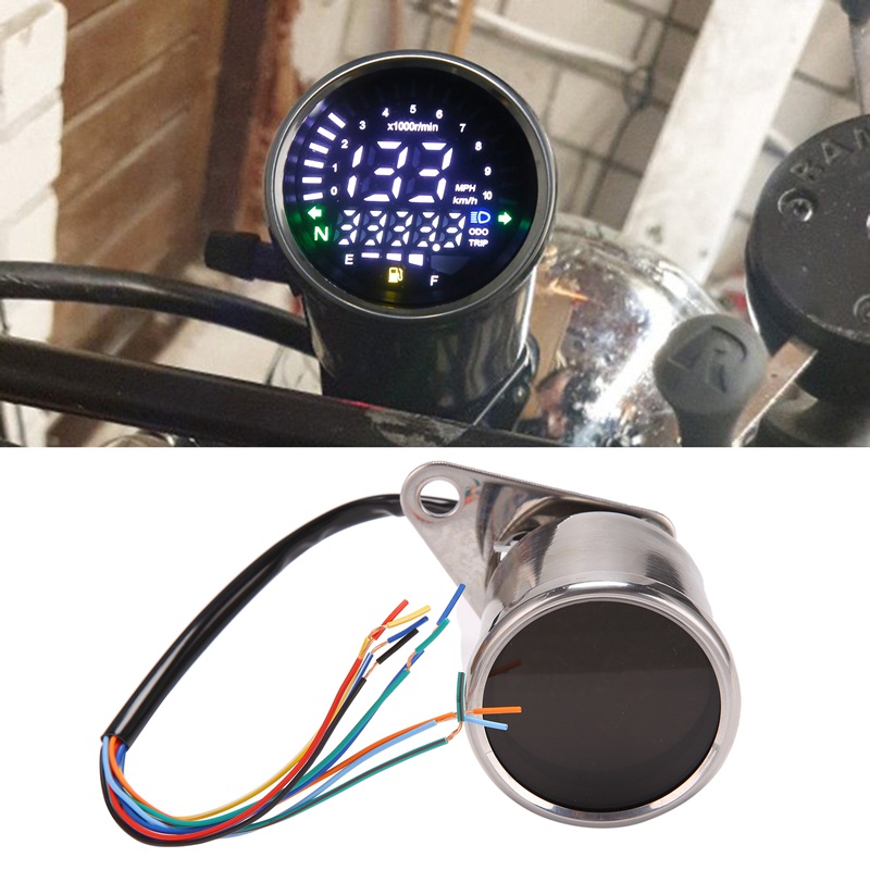 Đồng Hồ Tốc Độ Tròn Kỹ Thuật Số Cho Xe Mô Tô Honda Yamaha