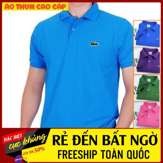Áo thun nam có cổ mã Lacos cao cấp mới nhất 2021, tông màu xanh lịch lãm