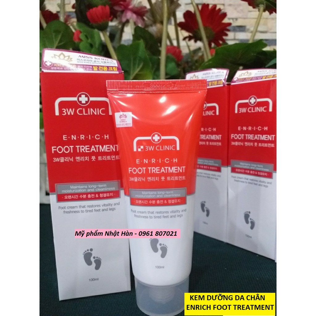 Kem dưỡng da chân 3W Clinic Enrich foot treatment 100ml