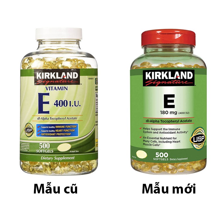 [𝓣𝓱𝓮60𝓼] ⛷ Viên uống bổ sung Vitamin E 400 I.U Kirkland 500 Viên Của Mỹ ⛷ | Thế Giới Skin Care