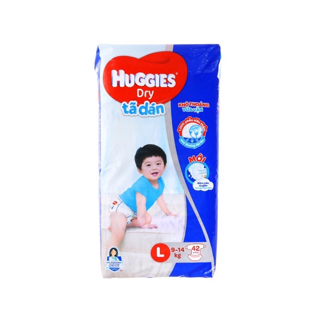 TÃ QUẦN HUGGIE DRY Size L (9-14Kg) Loại 68 miếng,48 miếng,20 miếng