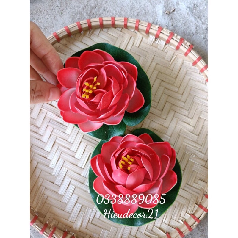 Hoa giả - Hoa sen thả nước size 10 cm, hàng đẹp và có sẵn
