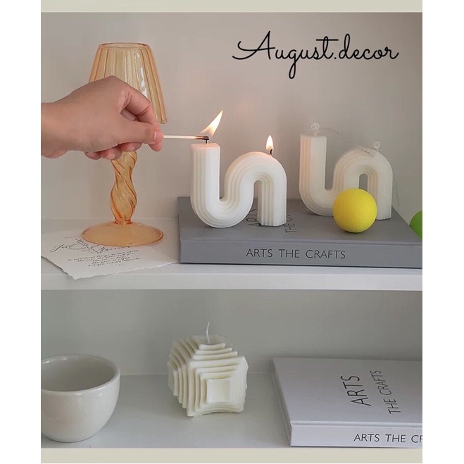 Nến thơm hình học sáng tạo decor trang trí phòng- August Decor