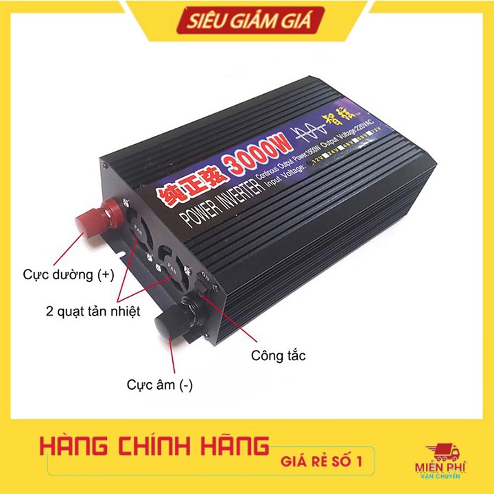 Bộ Kích Điện 3000W Sin Chuẩn Chạy Thiết Bị Như Điện Lưới