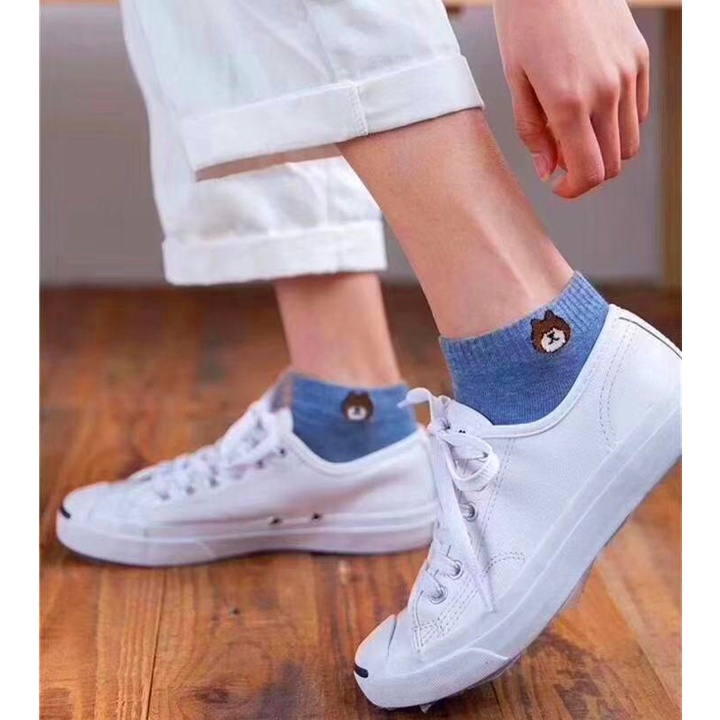 Vớ Cotton Cổ Ngắn Họa Tiết Hoạt Hình Dễ Thương Dành Cho Nữ