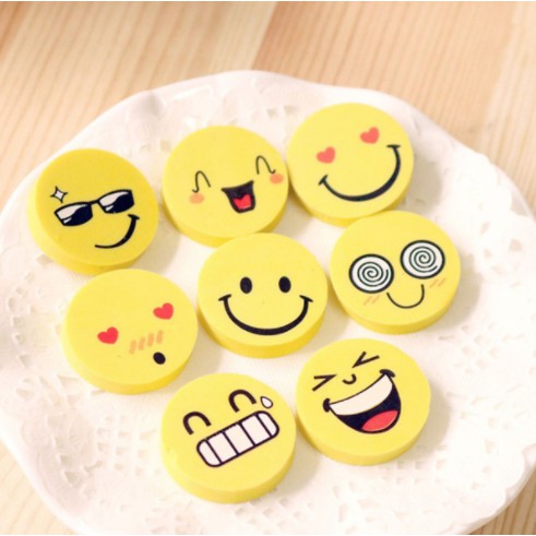 [COMBO 8 IN 1] Bộ Cục Tẩy Hình EMOJI Cực Dễ Thương - Cục Gôm Tẩy Bút Chì Cho Bé