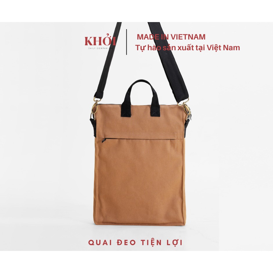 Túi Chống Sốc Laptop 13inch, 14inch KHỞI CANVAS, Túi Đeo Chéo Dáng Dọc, Thiết Kế Thanh Lịch, Có Nhiều Màu 2023
