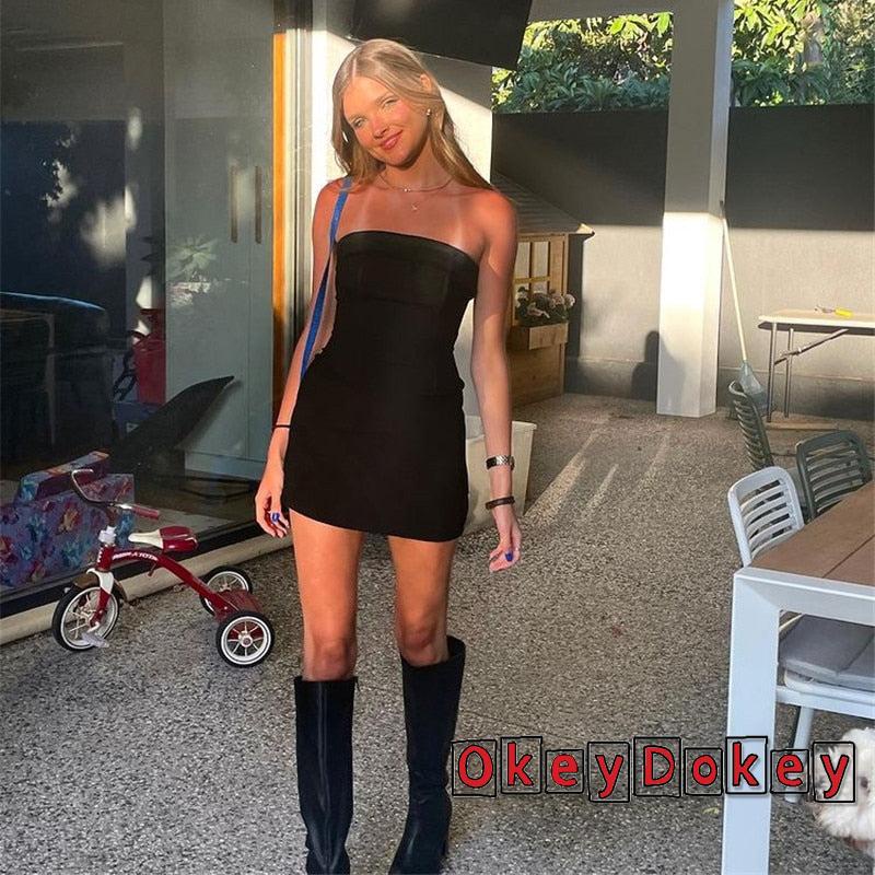 Đầm Ống Ngắn Không Tay Màu Trơn Thời Trang Gợi Cảm Cho Nữ