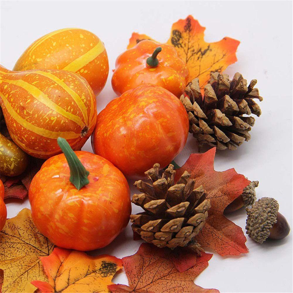 Bộ 50 / 70 / 128 / 166 Quả Bí Ngô Nhân Tạo Sống Động Như Thật Trang Trí Nhà Cửa Dịp Halloween