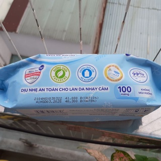 [mẫu mới] Khăn giấy ướt Bobby không mùi 100 miếng