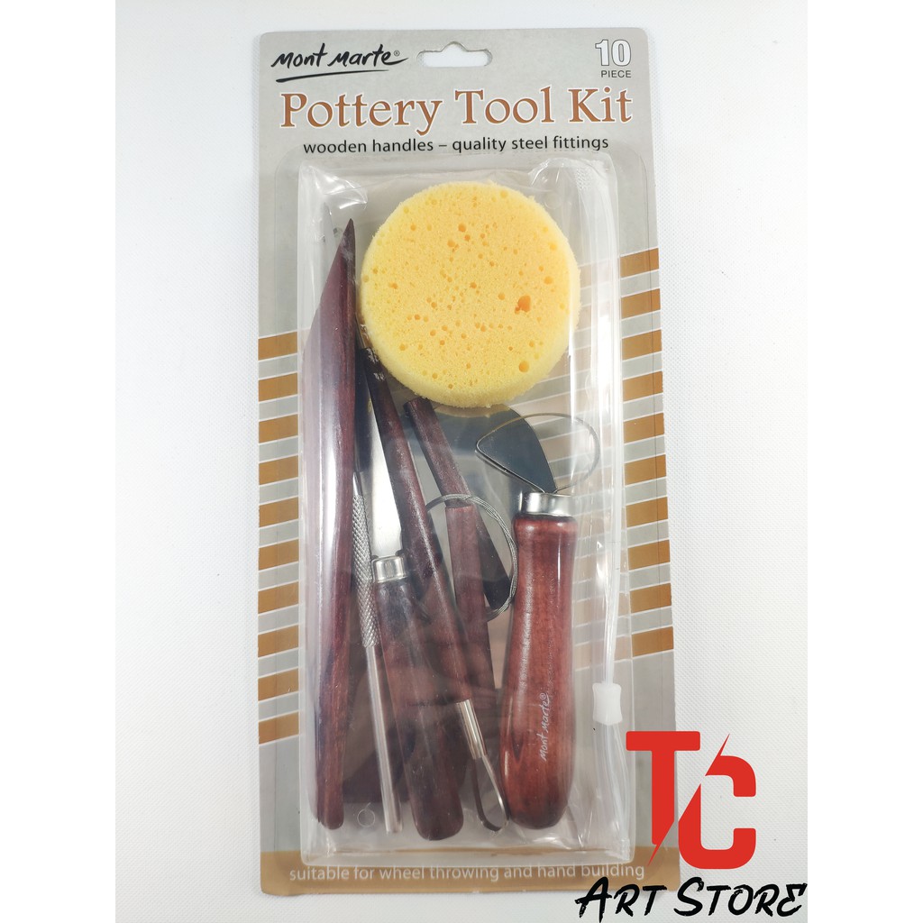 Bộ DỤNG CỤ LÀM ĐẤT SÉT Mont Marte MMSP0001 – Dụng Cụ Đất Nặn Pottery Tool Kit 10PC