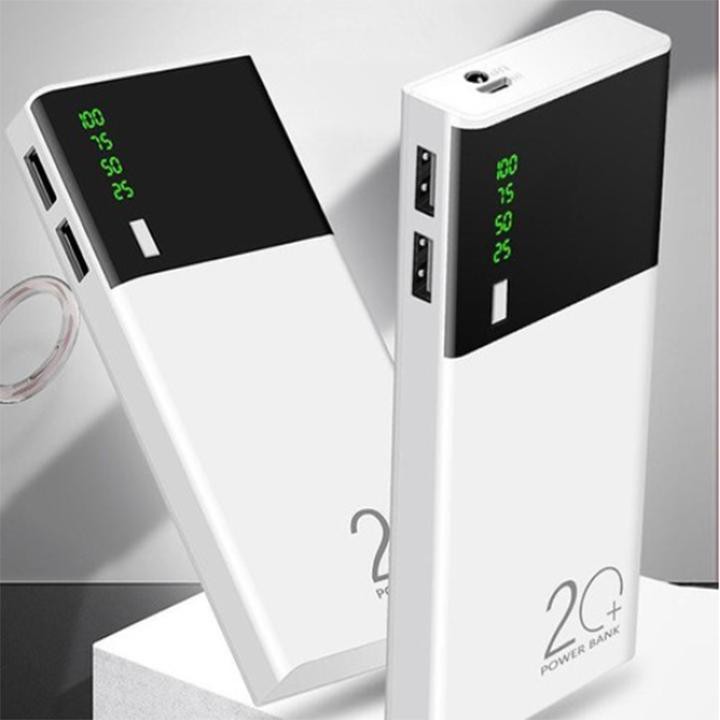 Pin Sạc Dự Phòng SMART SS 20.000mAh Mẫu Mới Cực Đẹp - Tặng kèm cáp sạc - Sạc 2 cổng, Đèn Led, Hiển Thị % Pin