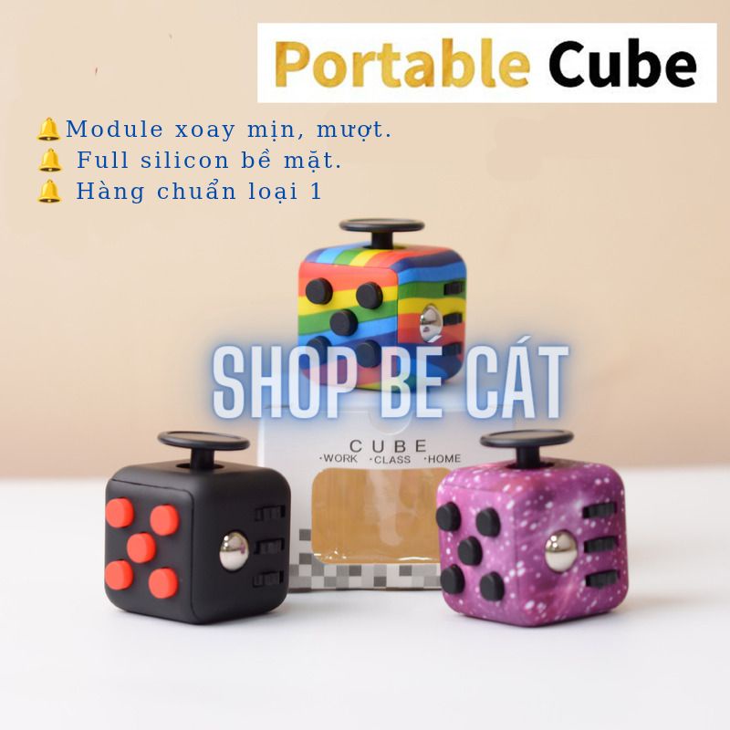 Fidget Cube - Xúc Sắc Rubic - Khối Lập Phương Thư Giãn Xả Stress, Tăng Tập Trung, Chống Bứt Rứt (Tặng kèm Bag Authentic)