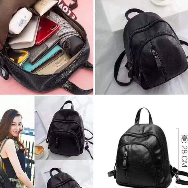 balo da đen khóa kéo