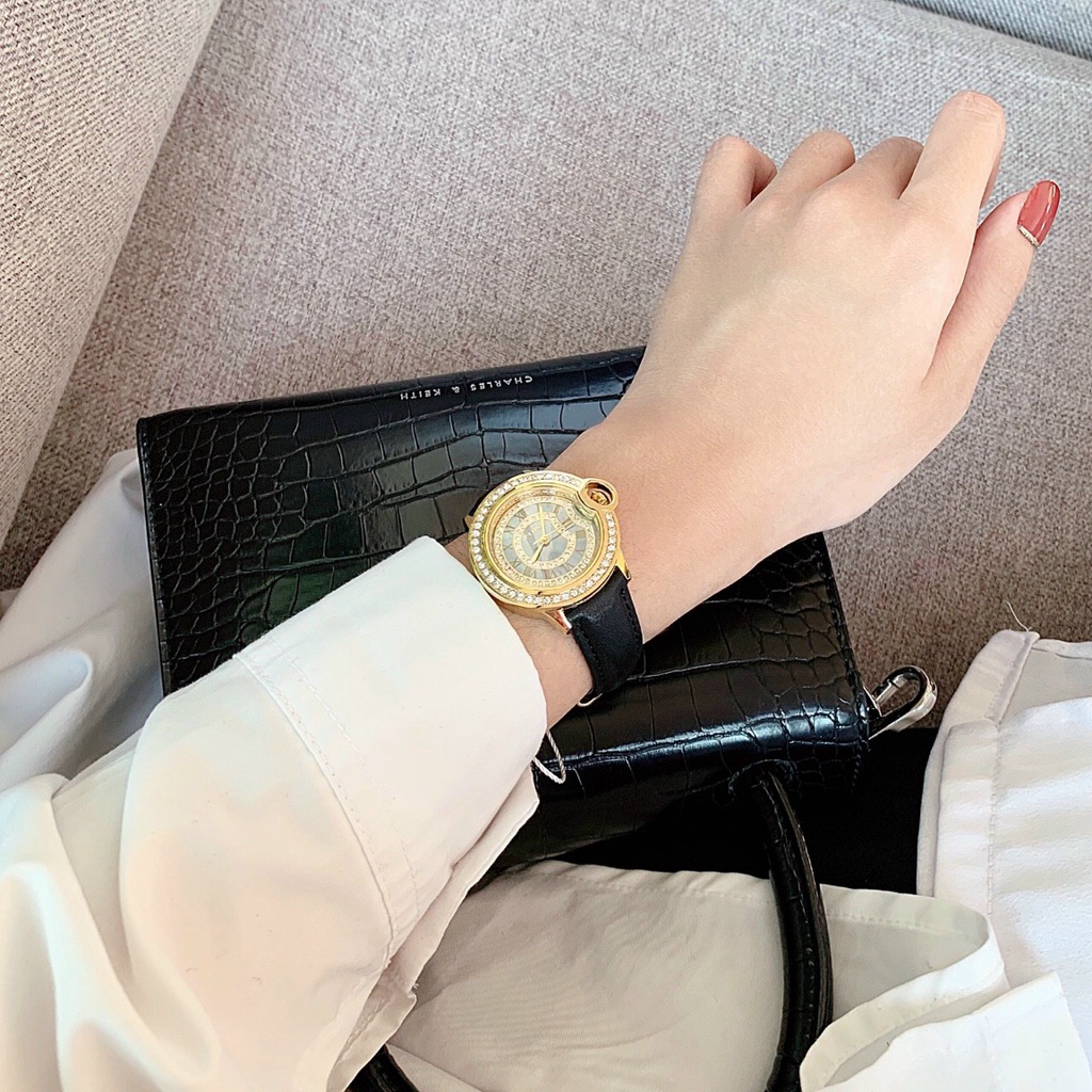 Đồng hồ nữ dây da Mike 8403 chính hãng, mặt tròn, chống nước bảo hành 12 tháng